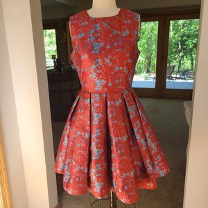 Beautiful Red Blue Paint splatter print dress